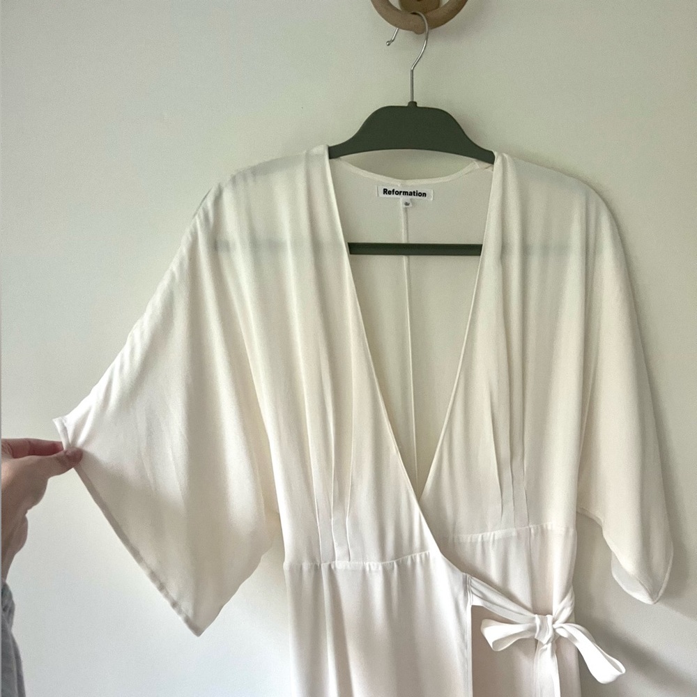 Reformation Winslow Wrap Maxi dress in Ivory